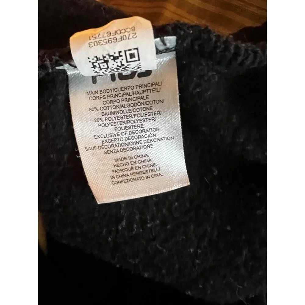 Fila Women Sweatshirt Large Chevron ¼ Zip Long Sleeve Blue Black White - Picture 7 of 7